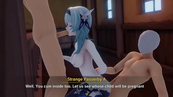 3D animated Genshin Impact cosplay: Eula's seductive escapade
